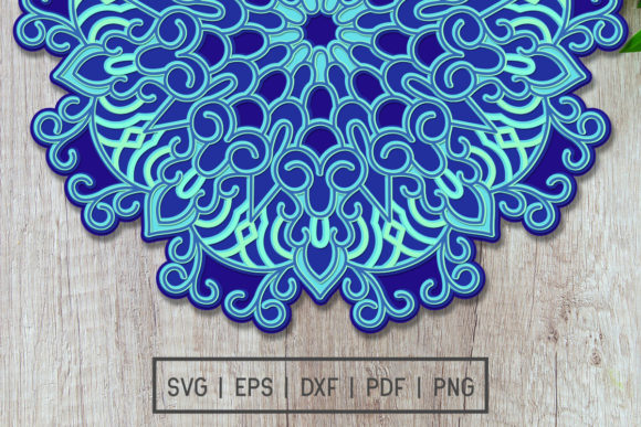 3D Mandala SVG Cut File: Elegant 3D SVG Design for Shadow Boxes & Brand Packaging
