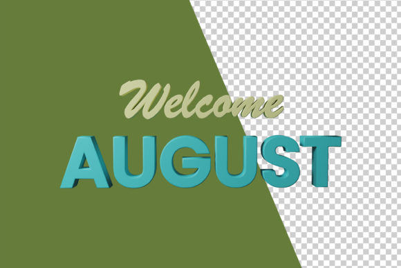 3D Render Welcome August: A Summer 3D SVG for Creative Sellers