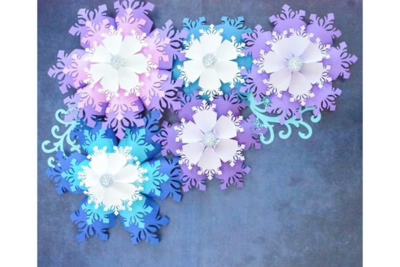 3D SVG Christmas Snowflake Templates for Giant Paper Flowers