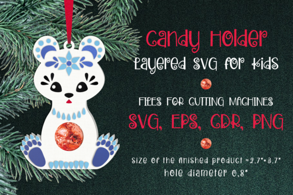Bear Christmas Ornament Candy Holder 3D SVG for Festive Branding