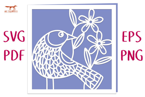 Bluebird Card SVG Cut File: A 3D SVG Greeting for Versatile Design Projects