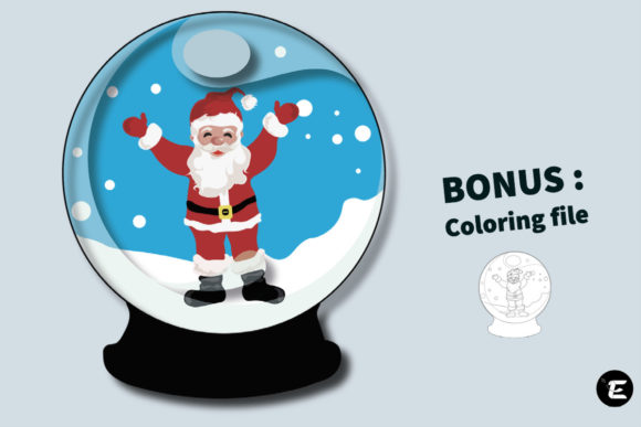 Christmas Cheer in 3D SVG: Santa Snow Globe for Content Publishers