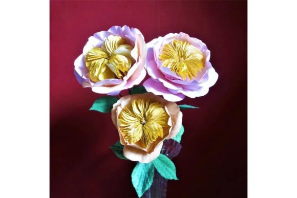 David Austin Rose Paper Flower Templates for 3D SVG Craft Projects