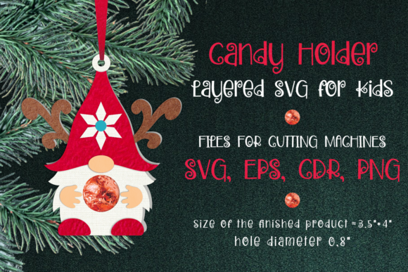 Gnome Christmas Ornament Candy Holder – A Festive 3D SVG for Crafters & Handmade Sellers