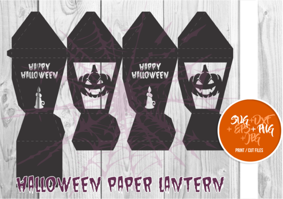 Halloween Paper Lantern Series A 0023: 3D SVG Shapes for Seasonal Branding