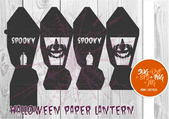 Halloween Paper Lantern Series A 0026: A 3D SVG Shape for Seasonal Blog Design