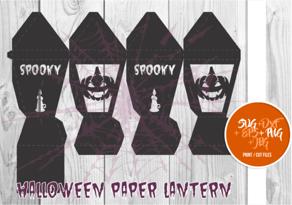 Halloween Paper Lantern Series A 0027: A 3D SVG Shape for Seasonal Visual Storytelling