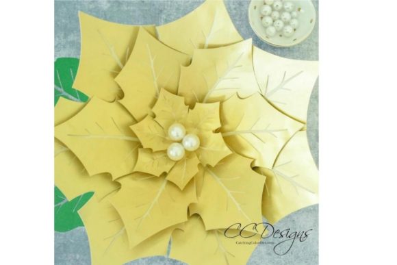 Merry Poinsettia Giant Paper Flower Templates – Festive 3D SVG Designs for Christmas Branding