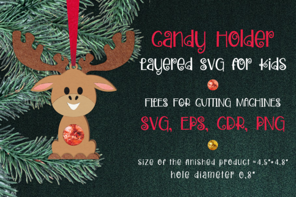 Moose Christmas Ornament Candy Holder – A Festive 3D SVG for Seasonal Branding