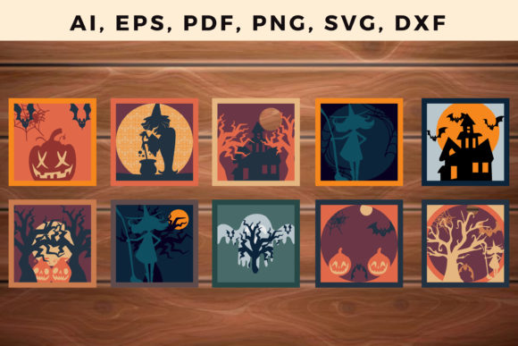 Multi Layer Halloween Paper Cut Bundle: 3D SVG Magic for Shadow Boxes & Crafters