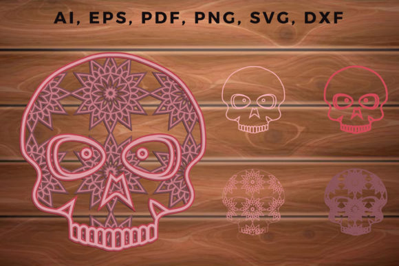 Multi Layer Halloween Skull 3D SVG for Shadow Boxes & Brand Packaging