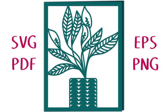 Peace Lily Plant Card SVG Cut File: A 3D SVG Design for Soft, Organic Branding