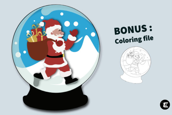 Santa Claus Snow Globe 3D SVG for Christmas Crafting