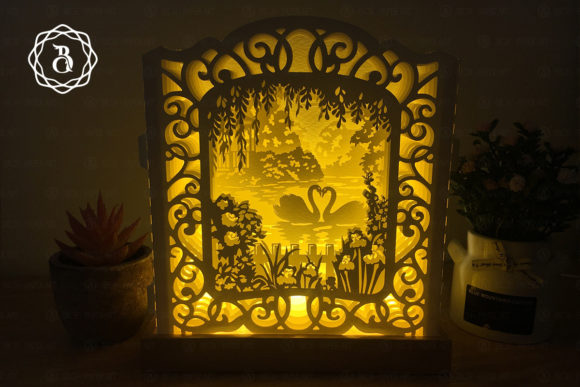 Swans Pop-up Card: A 3D SVG Shadow Box for Lifestyle & Editorial Design
