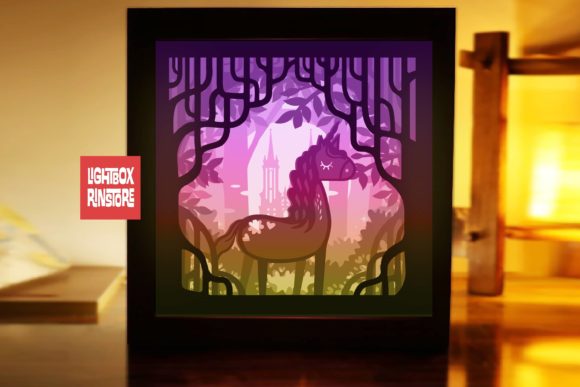 Unicorn Paper Lightbox Template 236: A 3D SVG Shadow Box for Creative Blog Design