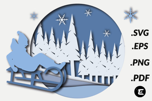 Winter Fun with Sled 3D SVG Designs